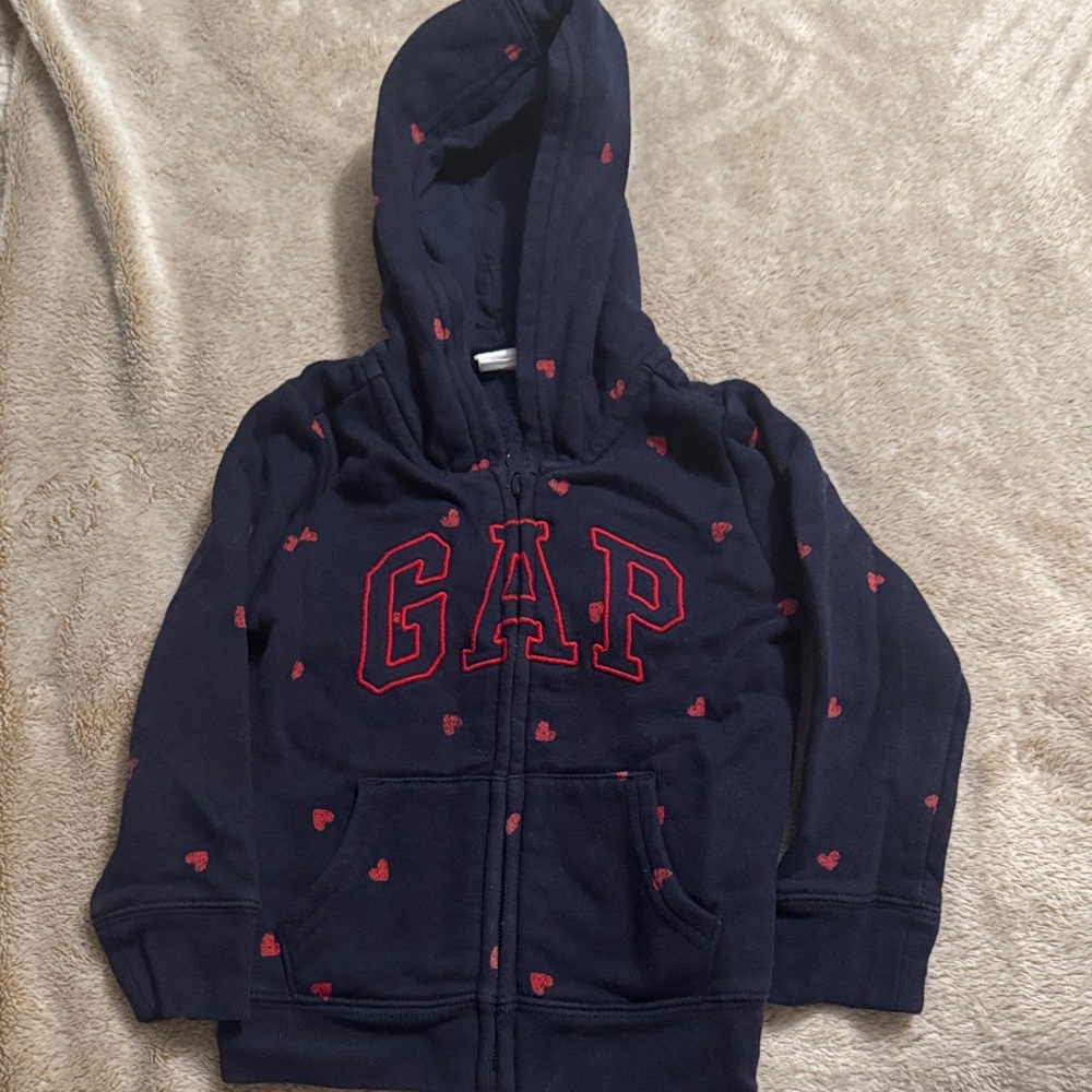 GAP Kids Navy Hoodie with Heart Details
